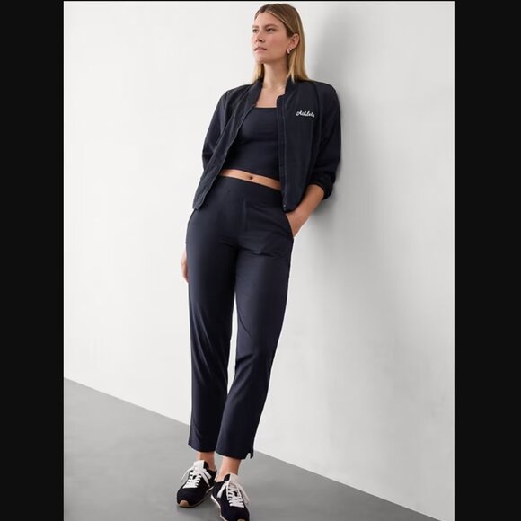 Athleta Brooklyn Mid Rise Ankle Pant Size 0 Navy Blue Pants Comfy Travel Neutral - Picture 11 of 11